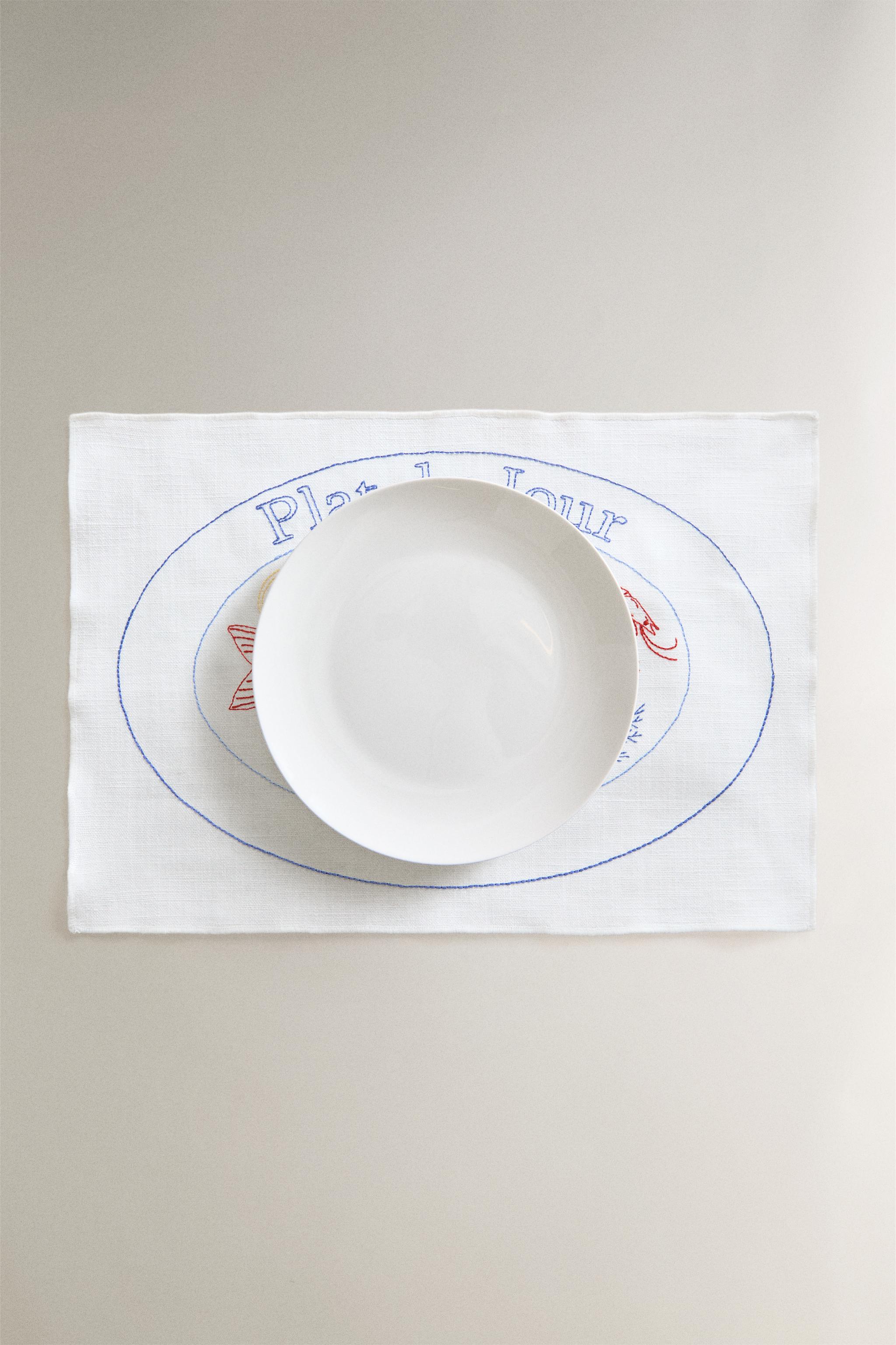 SET DE TABLE BRODÉ POISSON
